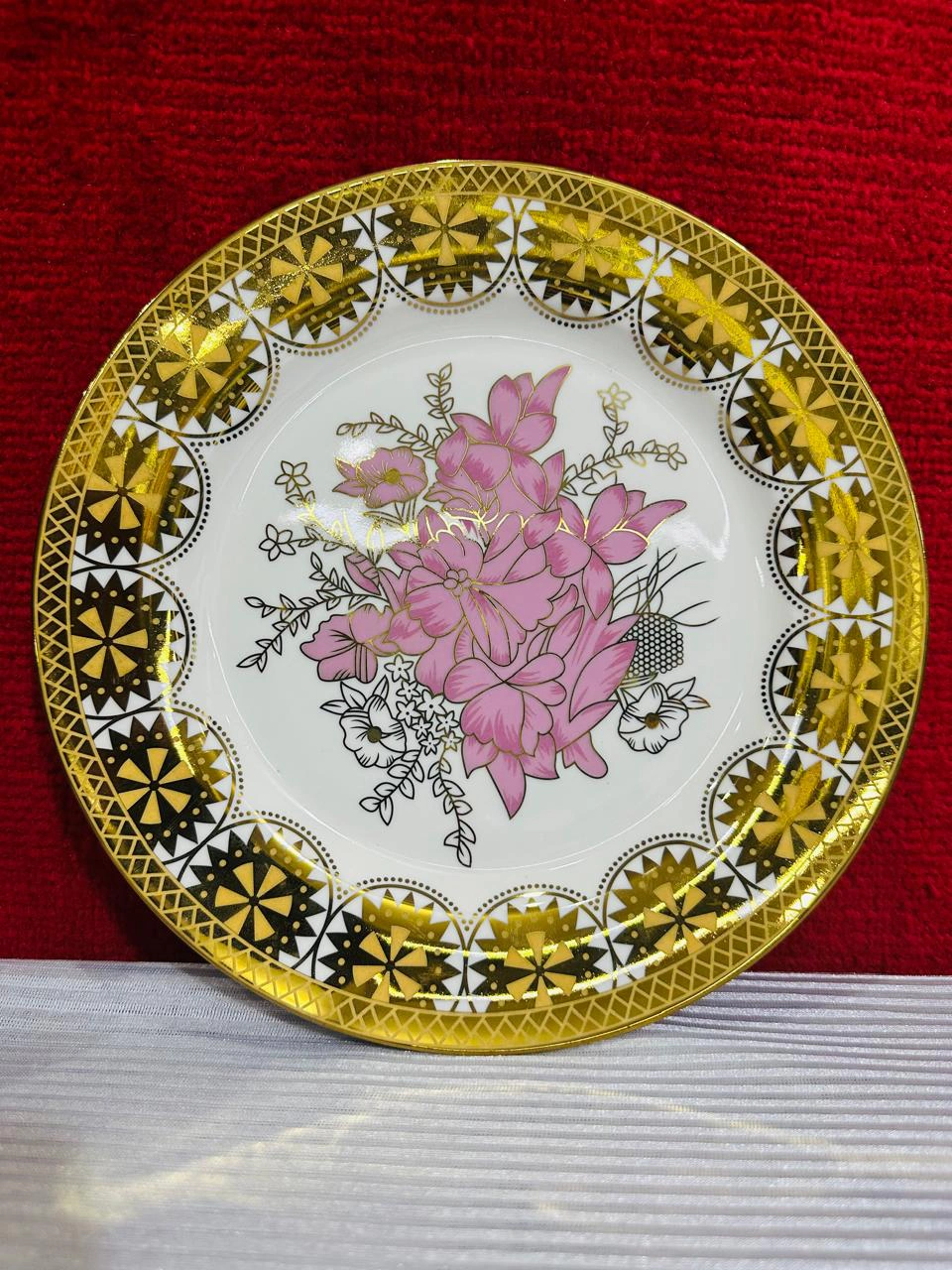 China Dinner Set – Golden Floral Design (61 Pieces) - Image 3