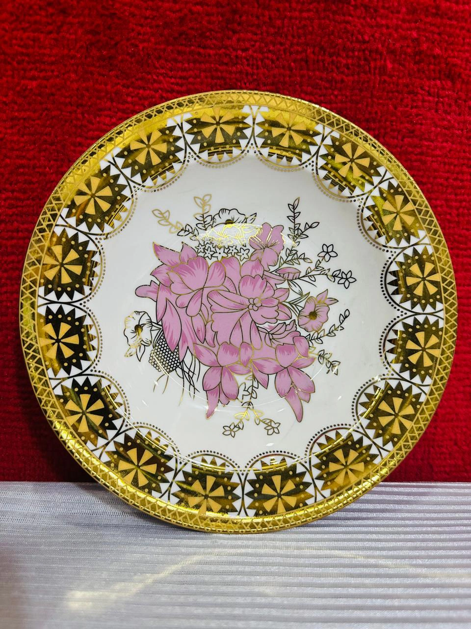 China Dinner Set – Golden Floral Design (61 Pieces) - Image 2