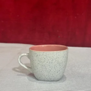 White Speckled Ceramic Mug with Pink Interior