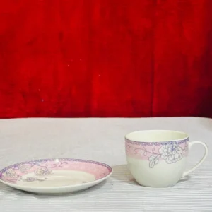 Porcelain Tea Cup and Saucer Set – Pink Floral Design