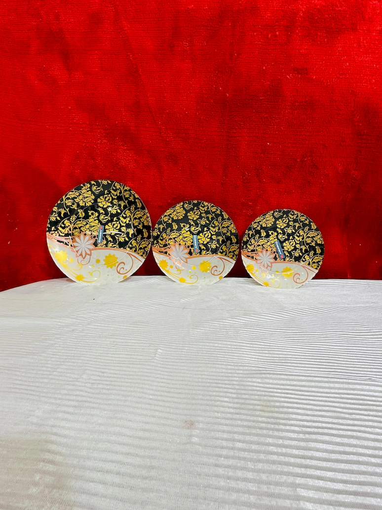 Luxury Black & Gold Floral Dinner Set – Elegant Ceramic Crockery - Image 2