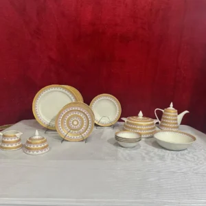 China Dinner Set – 61 Pieces (Classic Golden Pattern)