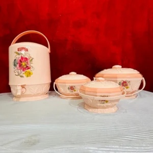 Premium Water Jug & Casserole Set – 4 Pcs Floral Design